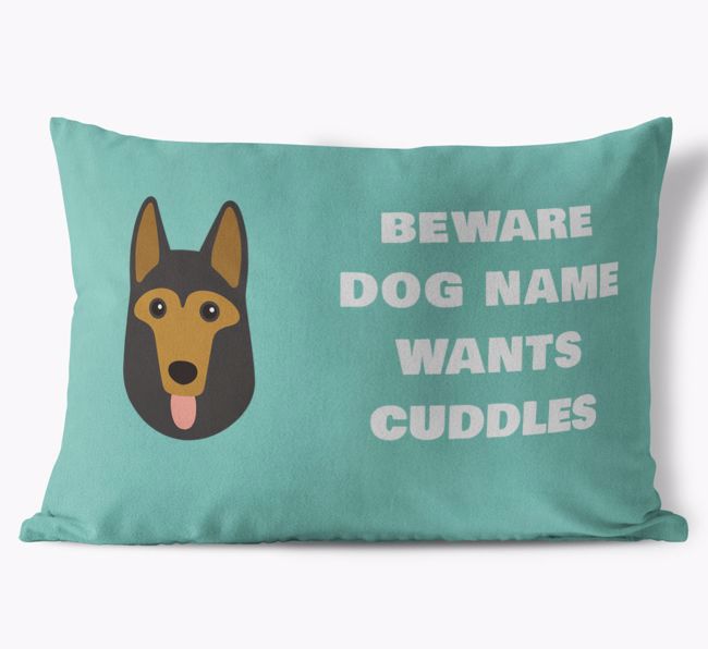 Beware of Cuddles: Personalised {breedFullName} Soft Touch Cushion